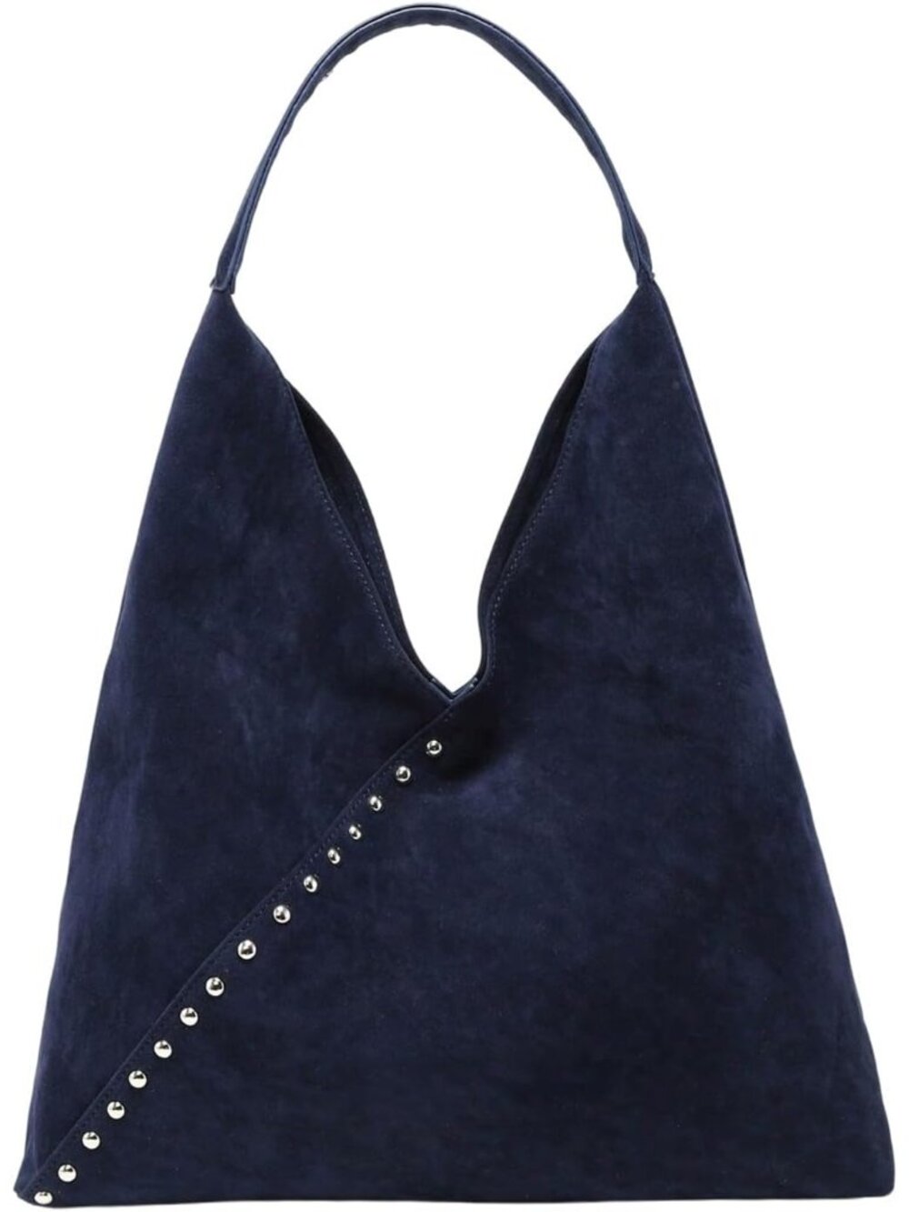Women's Vintage Faux Suede Shoulder Bags Studded Large Capacity Commuter Tote Ba